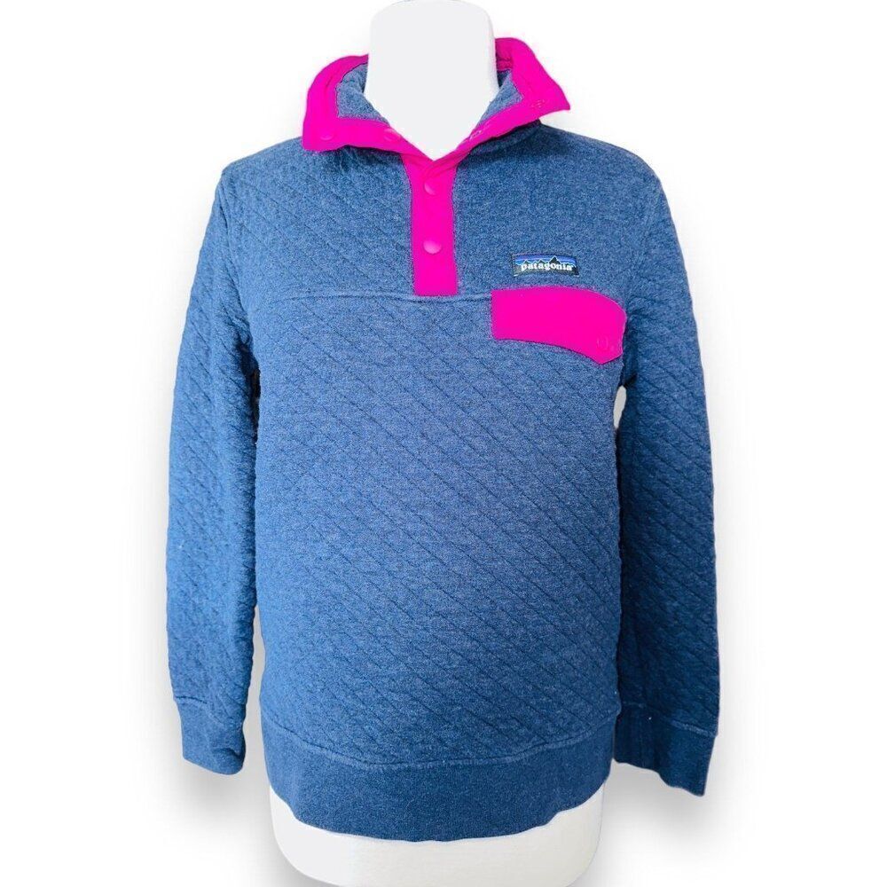 FB5 Women's Patagonia Organic Cotton Quilt Snap-T Pullover Navy Blue XS